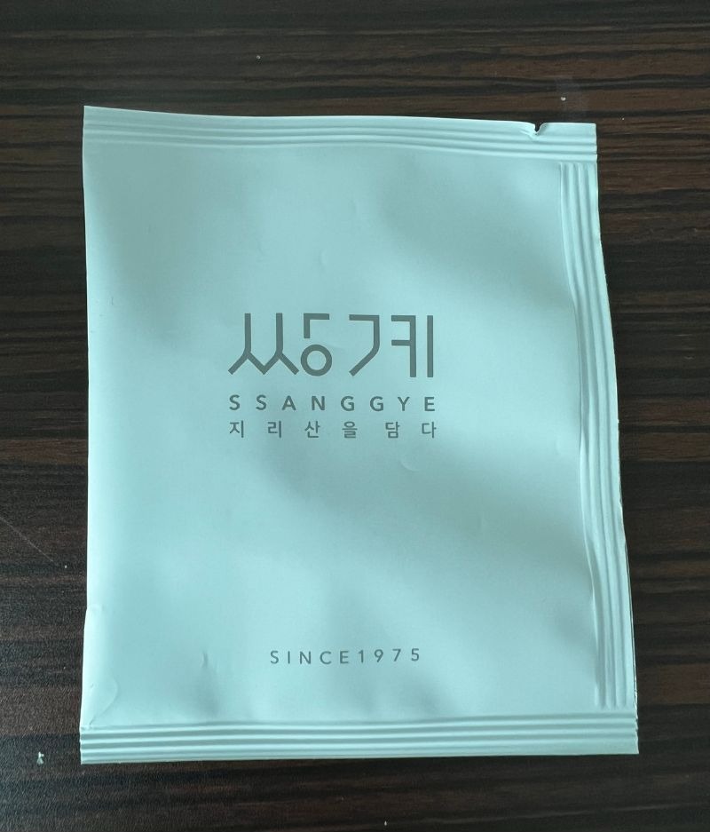 客室に置かれていた韓国茶のティーバッグ。SSANGGYEの個包装